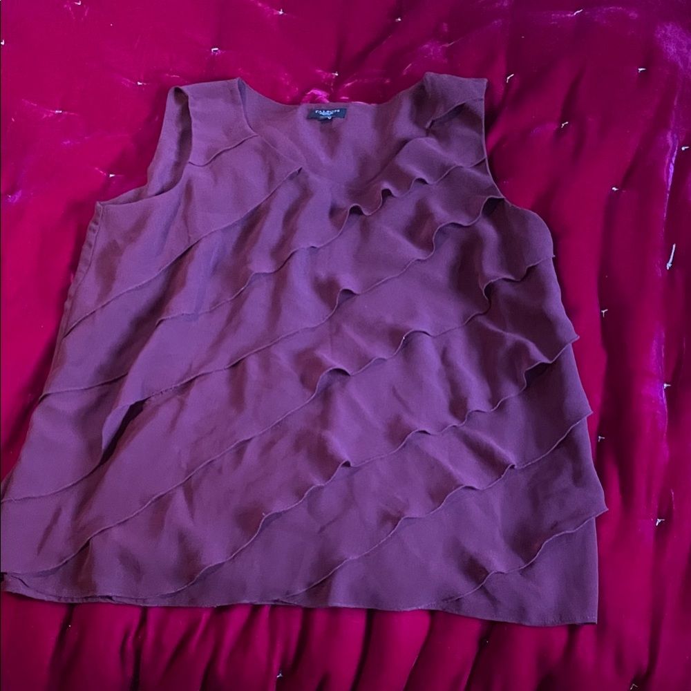 Talbots Burgundy Layered Blouse